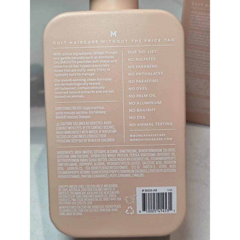2 Pack MONDAY Haircare Smooth Conditioner 12 fl oz /‎ 354 mL Each New Sealed